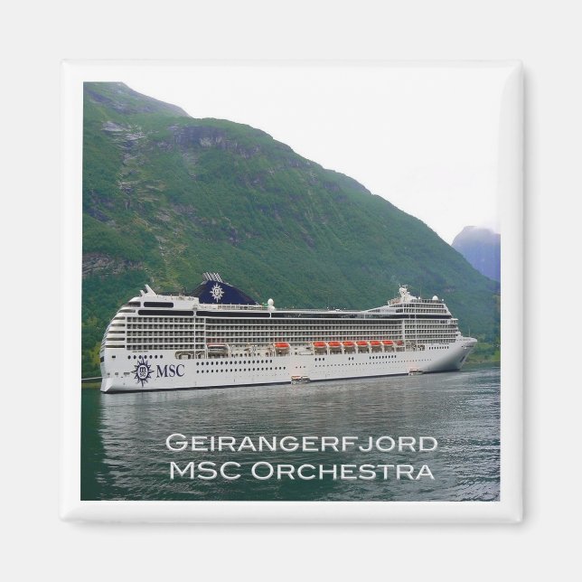 zNO122 GEIRANGERFJORD, MSC Orchestra, Norge Magnet (Framsidan)