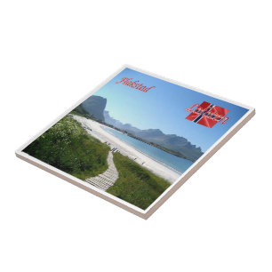 zNO142 FLAKSTAD, Lofoten, Norge Kakelplatta