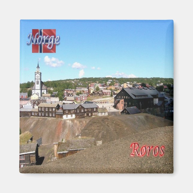 zNO164 RØROS, Norge, Europa, Frankrike Magnet (Framsidan)
