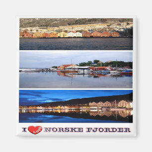 zNO167 NORSKE FJORDER "I Kärlek", Norge, Fridge Magnet