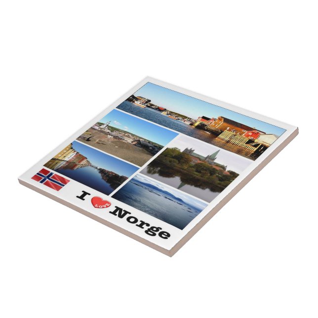 zNO170 NORGE "I Kärlek", Norge Kakelplatta (Sidan)