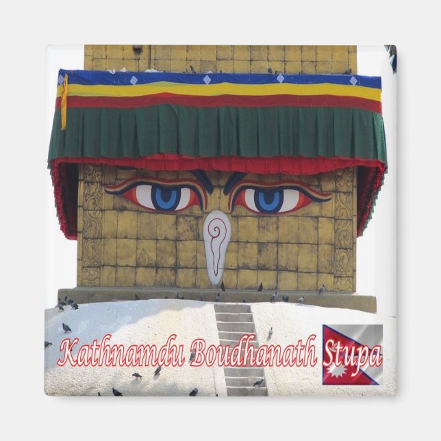 zNP006 Boudhanath Stupa KATHMANDU, Nepal, Fridge Magnet (Framsidan)