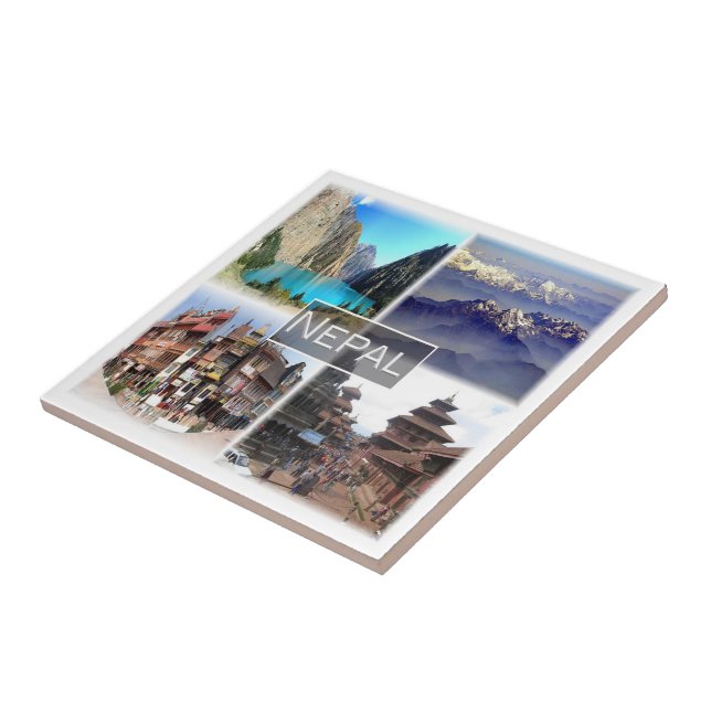 ZNP009 NEPAL-kollage, Asien Kakelplatta (Sidan)