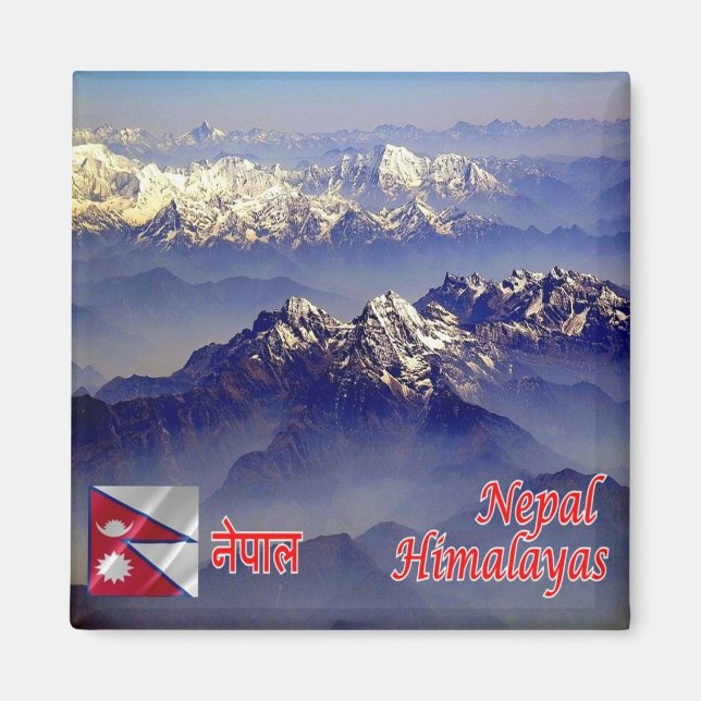 zNP013 Bergsområde HIMALAYAS, Nepal, Fridge Magnet (Framsidan)