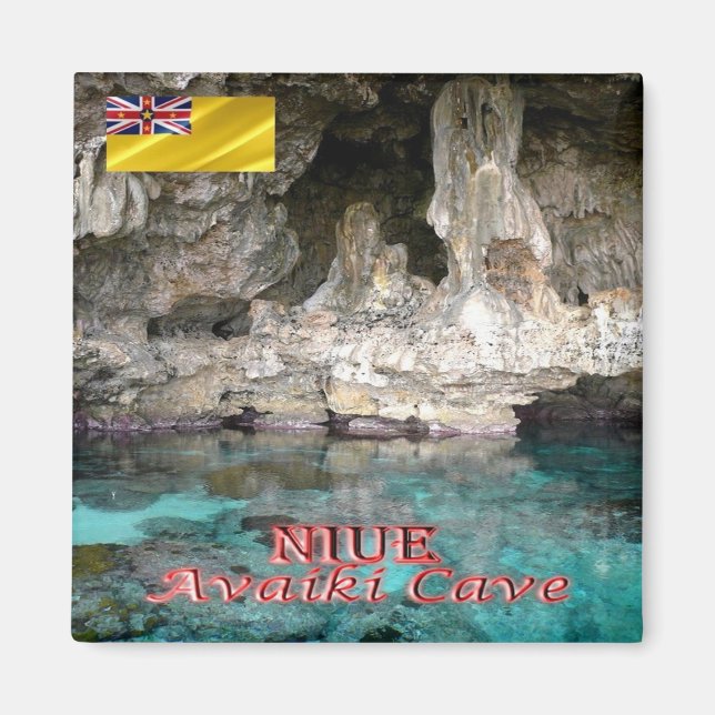 zNU004 NIUE, AVAIKI CAVE, Oceania, Fridge Magnet (Framsidan)