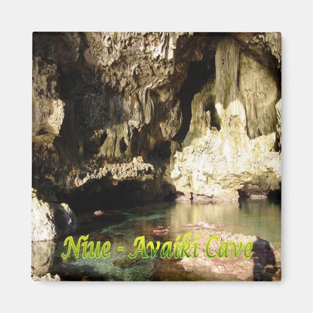 zNU005 NIUE, AVAIKI CAVE, Oceania, Fridge Magnet (Framsidan)