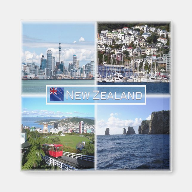 zNZ003 NEW ZEALAND, Mosaic, Oceanien, Fridge Magnet (Framsidan)