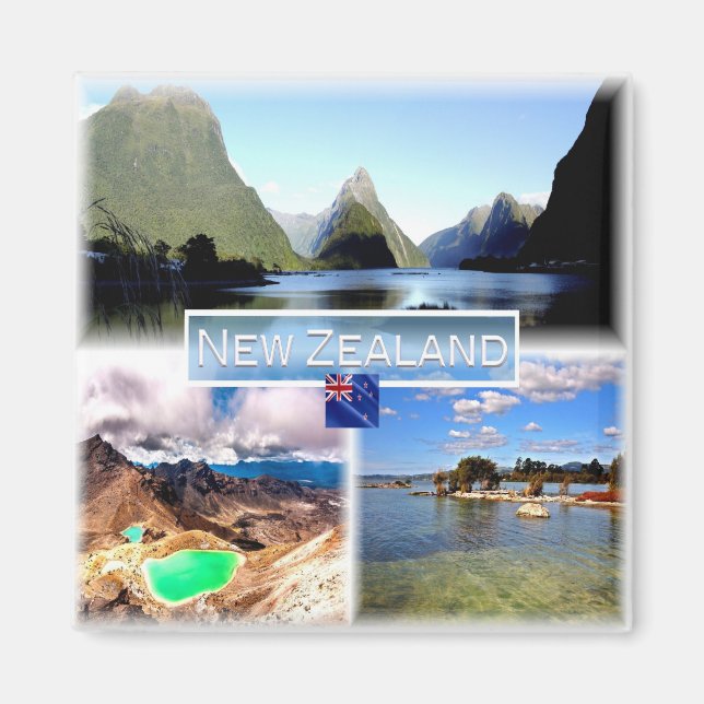 zNZ004 NEW ZEALAND, Mosaic, Oceanien, Fridge Magnet (Framsidan)