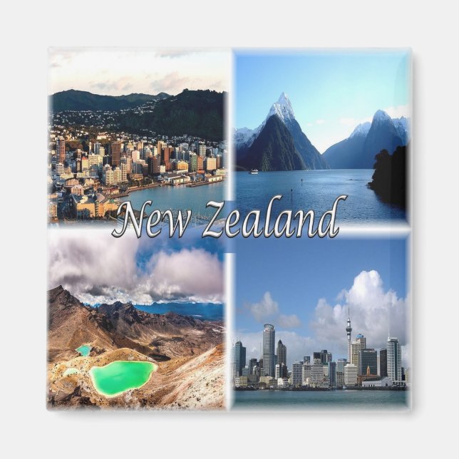 zNZ005 NEW ZEALAND, Mosaic, Oceanien, Fridge Magnet (Framsidan)