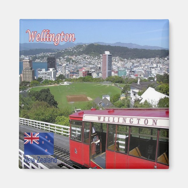 zNZ009 WELLINGTON, Cable Car, NEW ZEALAND, Fridge Magnet (Framsidan)
