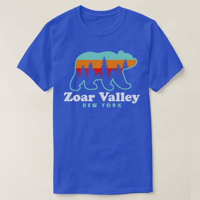 Zoar Valley New York Bear Souvenir Gift Sunrise T Shirt (Design framsida)