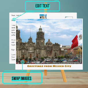 Zocalo Square i Mexico City Vykort