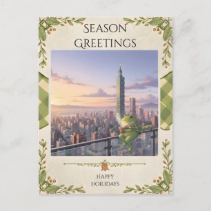 Zochi den Resande Grodan på Taipei 101 Teatime Vykort