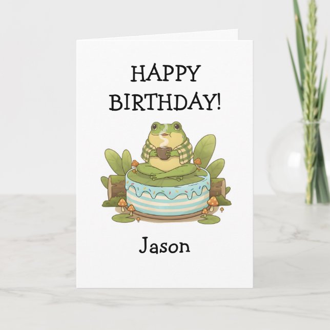 Zochi Sipping Tea Personalizable Kort (Framsida)