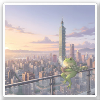 Zochi the Traveling Frog at Taipei 101 Tea Time Klistermärken