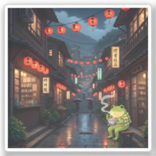 Zochi utforskar Jiufen Old Street Lantern Nights Klistermärken