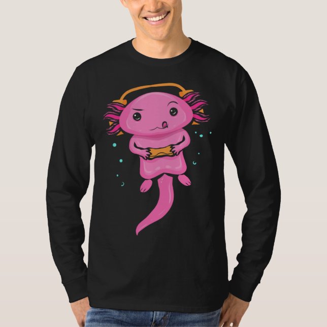 Zocker Axolotl  Videospel  för Spelare T Shirt (Framsida)