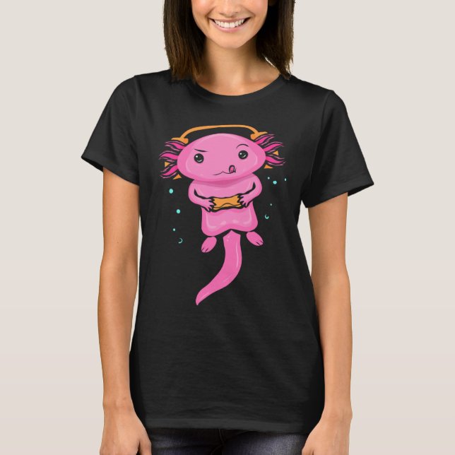 Zocker Axolotl  Videospelande  för Spelare T Shirt (Framsida)