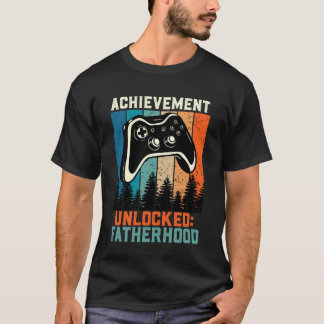 Zocker Papa ACHIEVEMENT UNLOCKED FATHERHOOD LUSTIG T Shirt