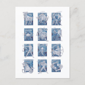 Zodiac 12 Stjärntecken vykort
