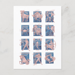 Zodiac 12 Stjärntecken vykort