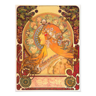 Zodiac, 1896 av Alphonse Mucha Fototryck