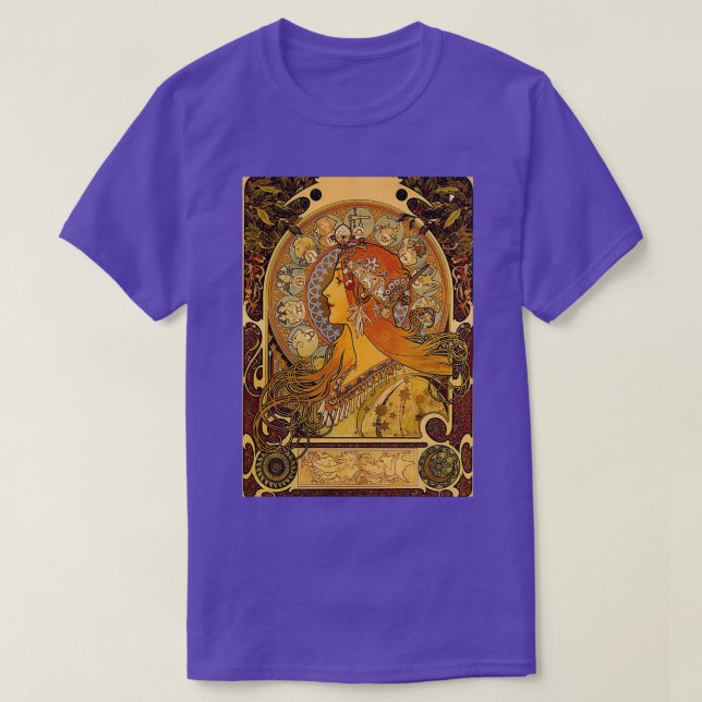 Zodiac Alphonse Vintage Art T Shirt (Design framsida)