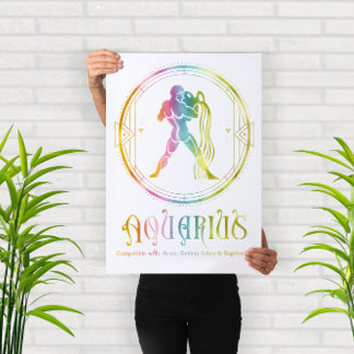 Zodiac Aquairus-kompatibilitetsdesign Poster