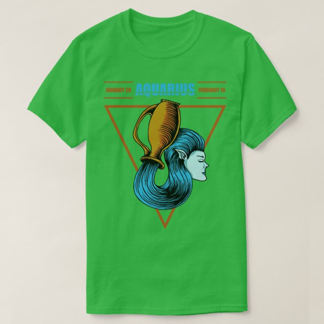 Zodiac Aquarius 1 T Shirt (Design framsida)