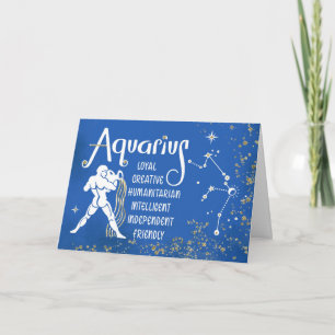 Zodiac Aquarius Birthdays with Sign Constellation Kort
