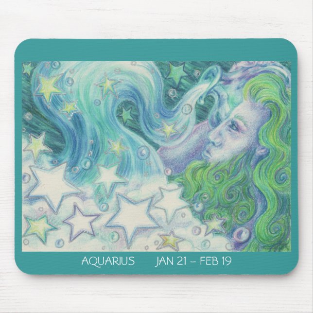 Zodiac Aquarius mousepad data Musmatta (Framsidan)
