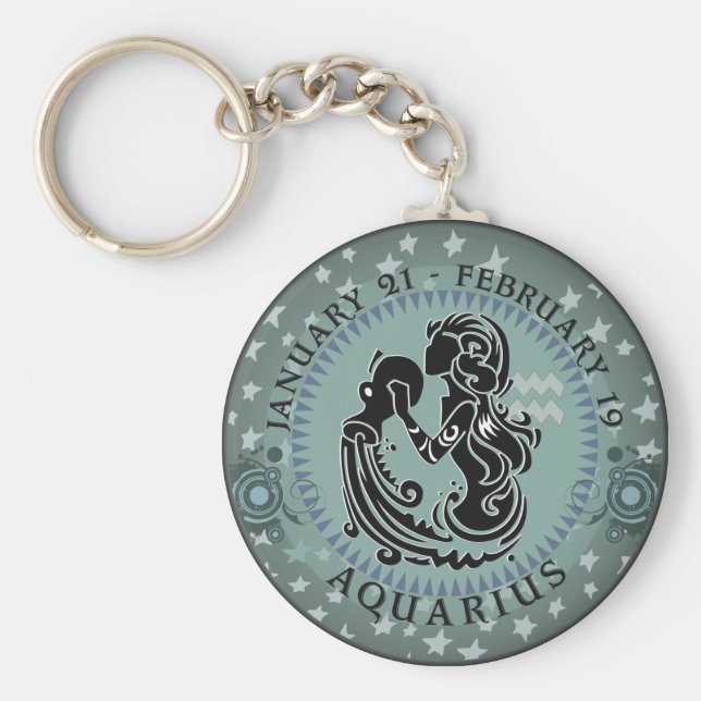 Zodiac Aquarius Nyckelring (Framsidan)