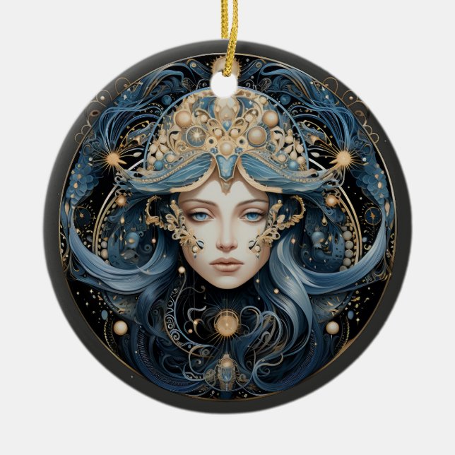 Zodiac Aquarius Personlig Astrology Ornament (Framsidan)