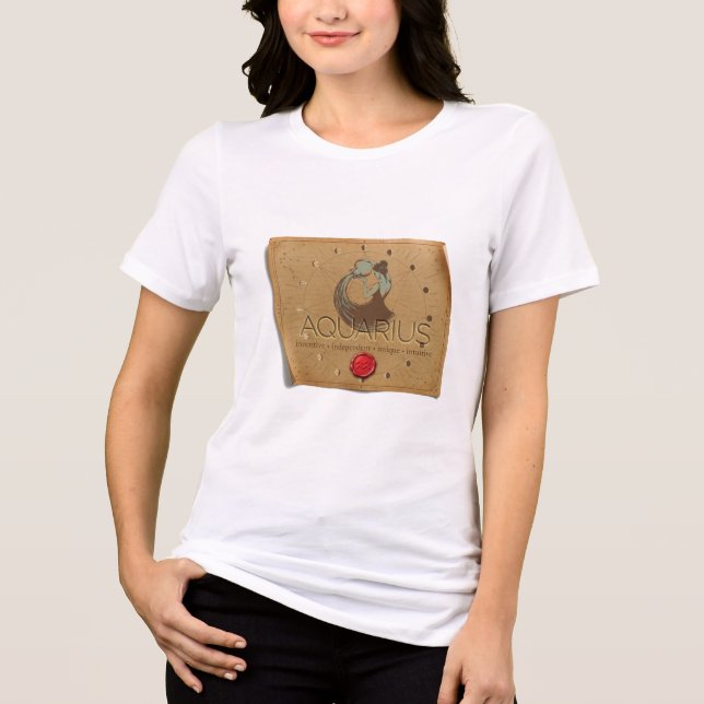 Zodiac - Aquarius - T Shirt (Framsida)