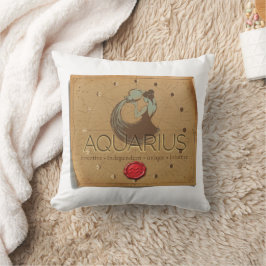 Zodiac - Aquarius - Throw Pillow Kudde