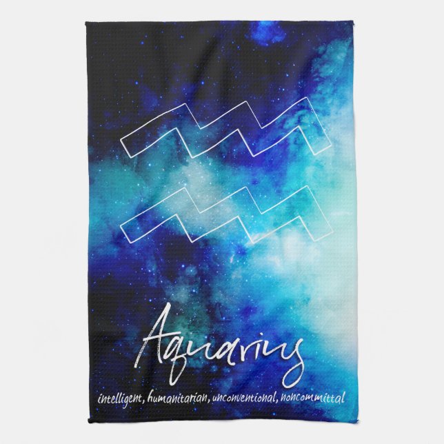 Zodiac : Aquarius Traits Kökshandduk (Vertikal)