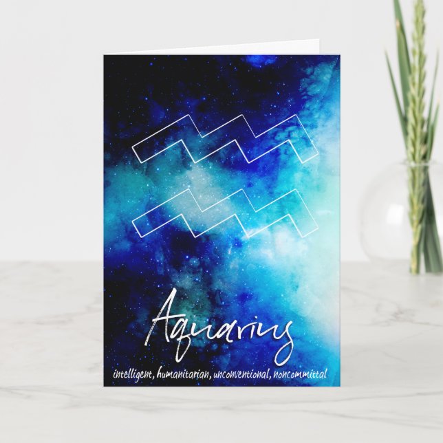 Zodiac : Aquarius Traits Kort (Framsida)