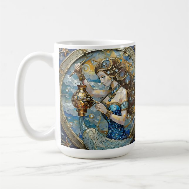 Zodiac - Aquarius Vatten Bearer Kaffemugg (Vänster)