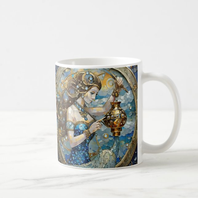 Zodiac - Aquarius Vatten Bearer Kaffemugg (Höger)