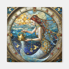 Zodiac - Aquarius Vatten Bearer-Sjöjungfrun Magnet