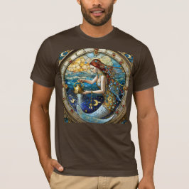 Zodiac - Aquarius Vatten Bearer-Sjöjungfrun T Shirt