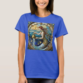 Zodiac - Aquarius Vatten Bearer-Sjöjungfrun T Shirt