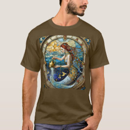 Zodiac - Aquarius Vatten Bearer-Sjöjungfrun T Shirt