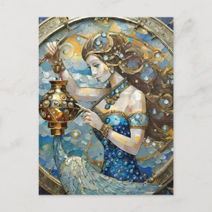 Zodiac - Aquarius Vatten Bearer Vykort