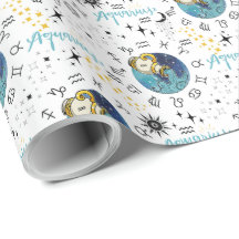 Zodiac Aquarius Wrapping Papper