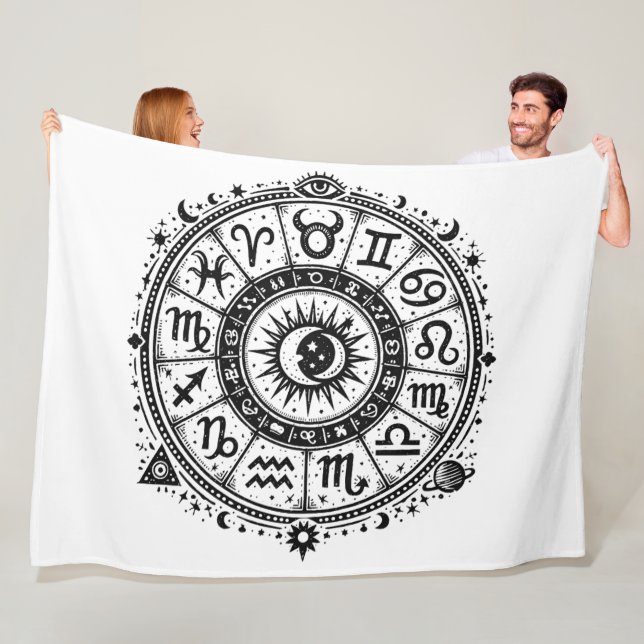 Zodiac Arcana — De tolv stjärntecknen av BurnsInHe Fleecefilt (På plats)