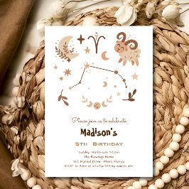 Zodiac Aries barns födelsedag Inbjudningar