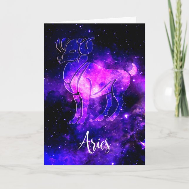 Zodiac: Aries Birthday Card Kort (Framsida)