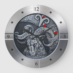 Zodiac ~ Aries ~ Celestial ~ Western astrologi ~ Stor Klocka