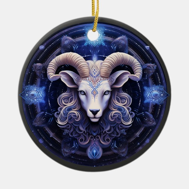 Zodiac Aries Personlig Astrology Ornament (Framsidan)